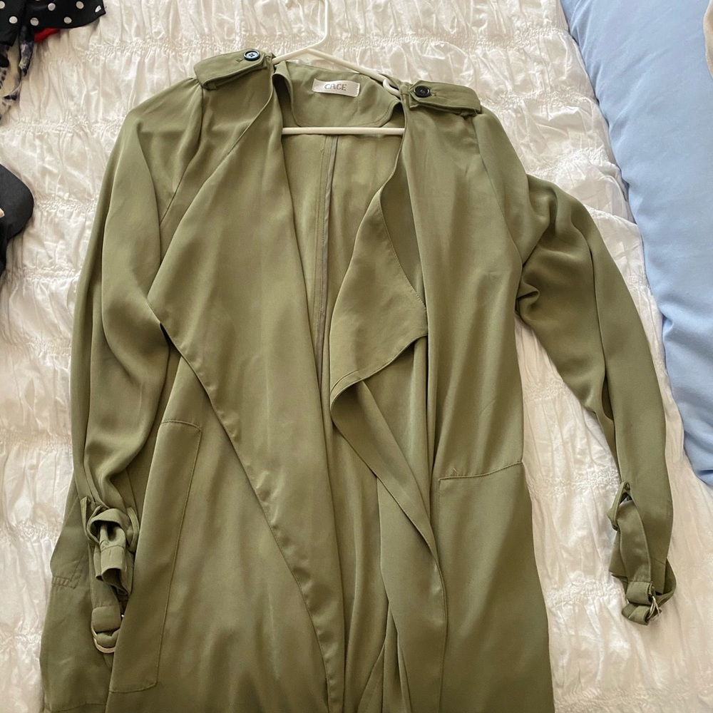 Green open jacket
